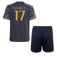 Dječji Nogometni Dres Real Madrid Lucas Vazquez #17 Gostujuci 2023-24 Kratak Rukav (+ Kratke hlače)